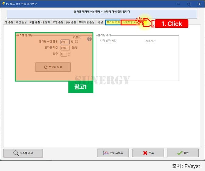 03_24. PVsyst 상세손실 설정_상세손실_불가동 손실