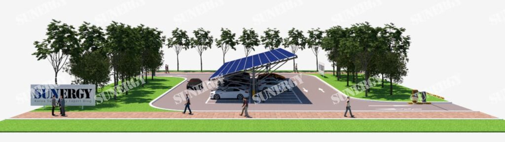 3D 설계_지상 주차장_태양광 구조물 Type1_설치 후_08